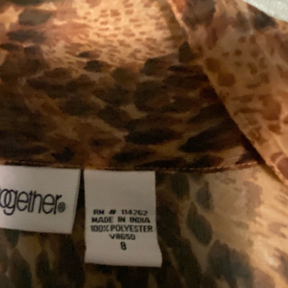 Together, Button Up Blouse, Share Leopard Print S… - image 3